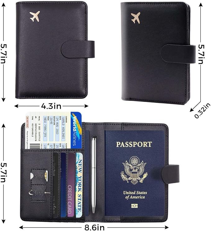 Melsbrinna Premium Leather Passport Holder Covers Case, Waterproof Rfid