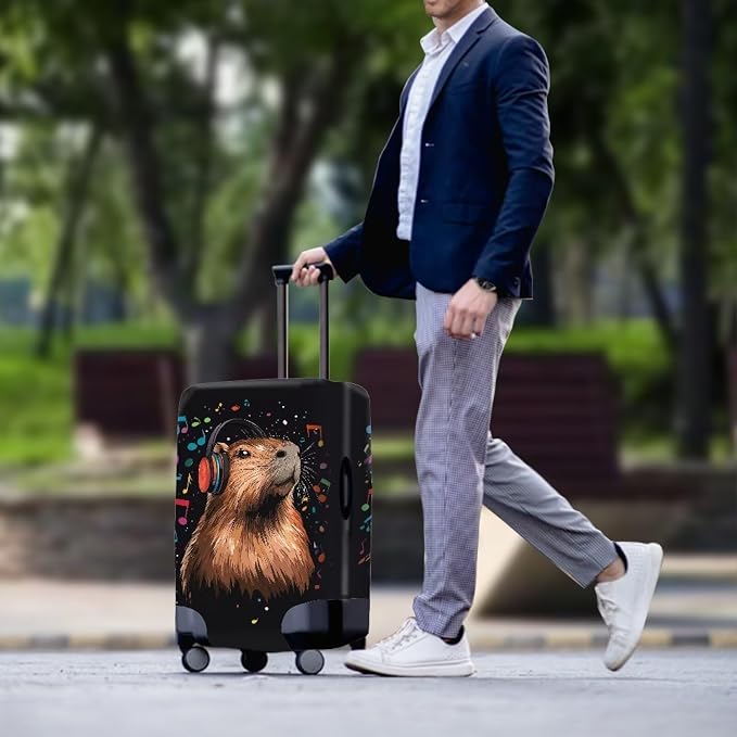 Capybara Luggage Cover Fits 30-32 Inch Luggage Anti-Scratch Spandex Zipper