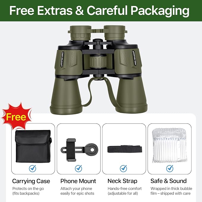 20x50 Hunting Binoculars for Adults High Powered - 28mm Large Eyepiece