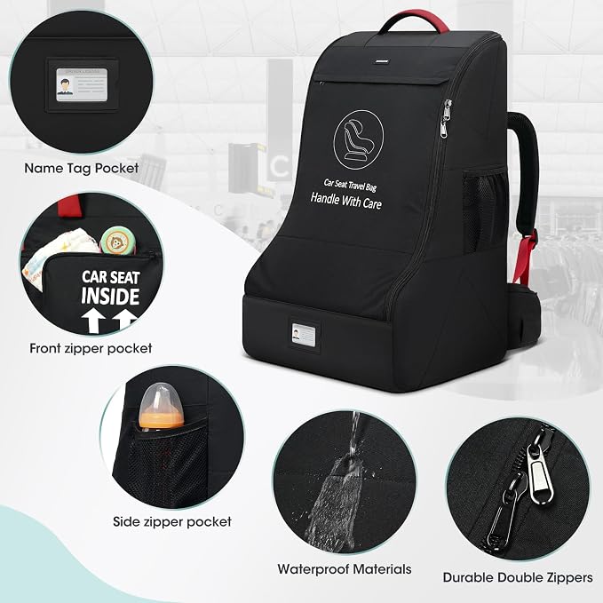 RAINSMORE Padded Car Seat Travel Bag