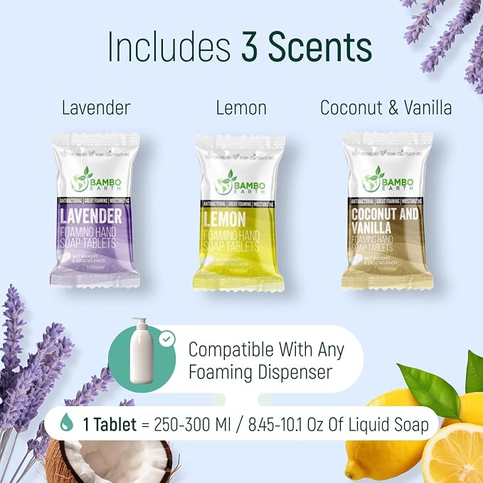 18 Pack Natural Foaming Hand Soap Tablets