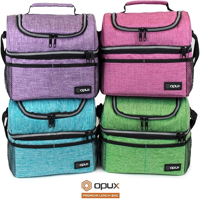 OPUX Lunch Box For Men Women, Insulated Large Lunch Bag Adult Work, Double