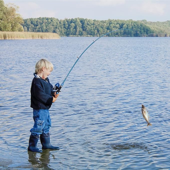 LEOFISHING Portable Kids Fishing Rod Set 2Pack Telescopic Fishing Poles