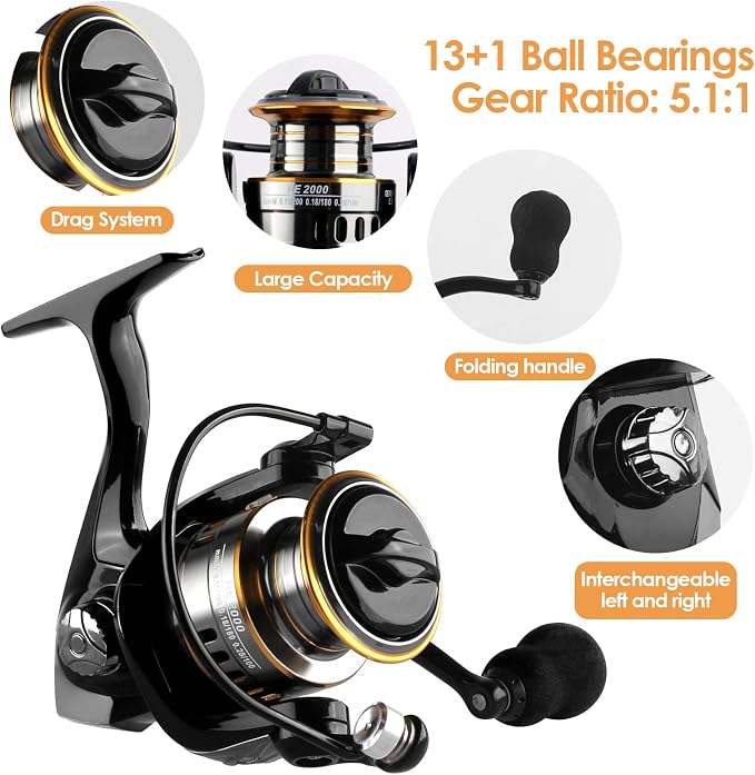 mouhike Carbon Fiber Telescopic Fishing Rod Reel Combo Lightweight Collapsible