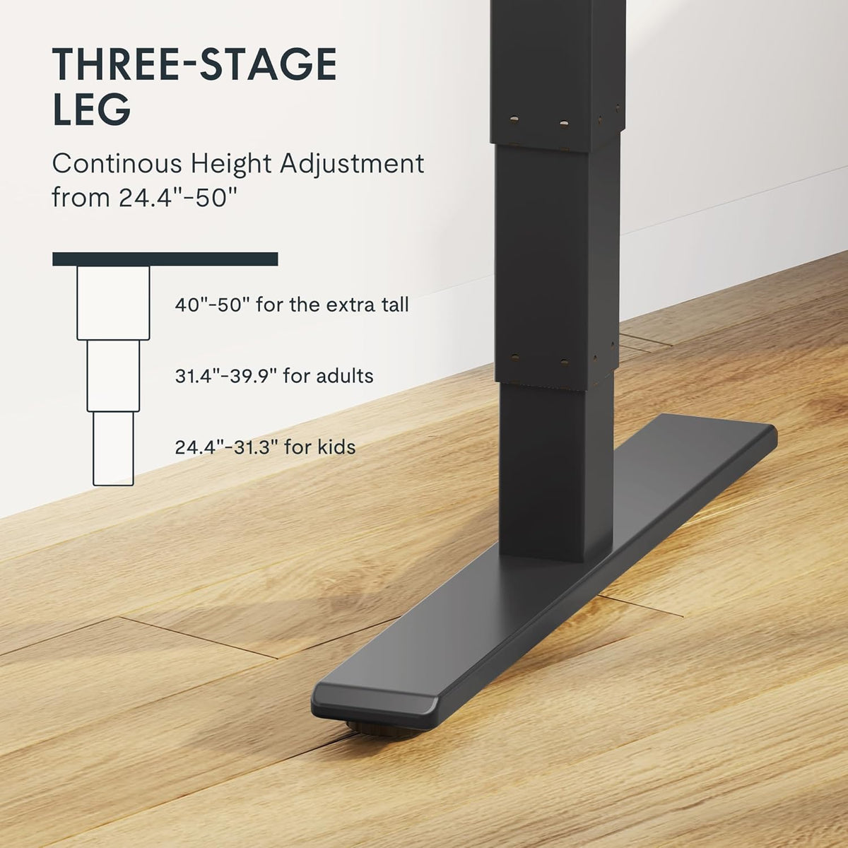 FLEXISPOT E6 MAX Dual Motor 3 Stages Standing Desk 60x24 Inch Whole-Piece Board Electric Height Adjustable Stand Up Desk 150KG Load Capacity(Black Frame + Mahogany Desktop)