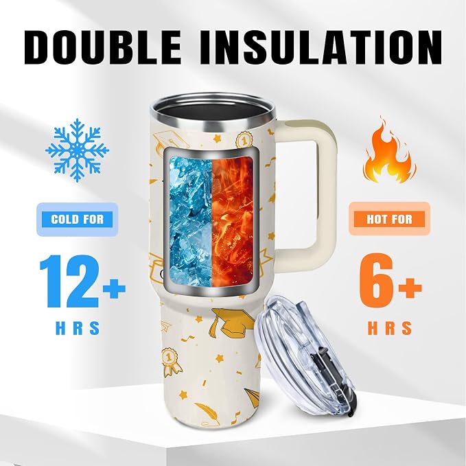 2026 Graduation Gifts for Her, Him - Class of 2026 Tumbler 40oz - Congrats Grad Gift for Class of 2026 - Masters Degree, PHD, High School Senior, College Graduation Gifts for Graduate Students