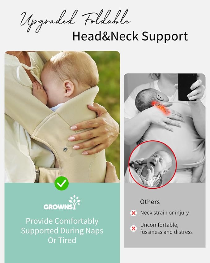 GROWNSY Baby Carrier Newborn to Toddler, Cozy Baby Wraps Carrier, Ergonomic
