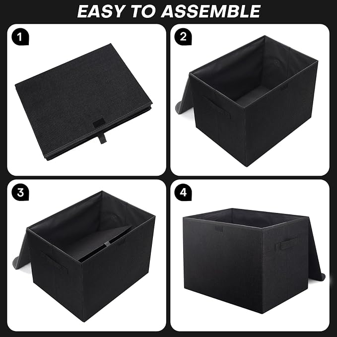 Large 17" 42 Quarts Collapsible Stackable Storage Bins