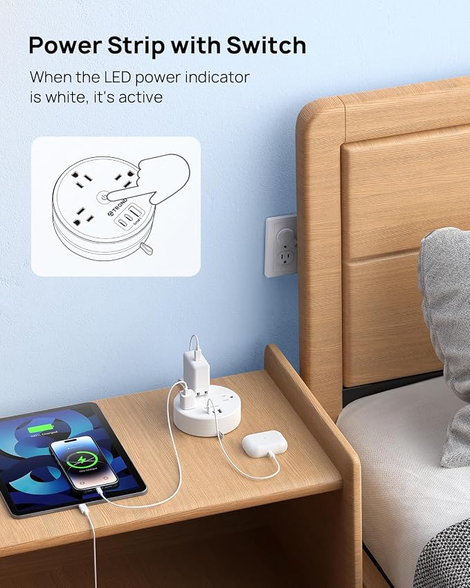 TROND Flat Plug Power Strip