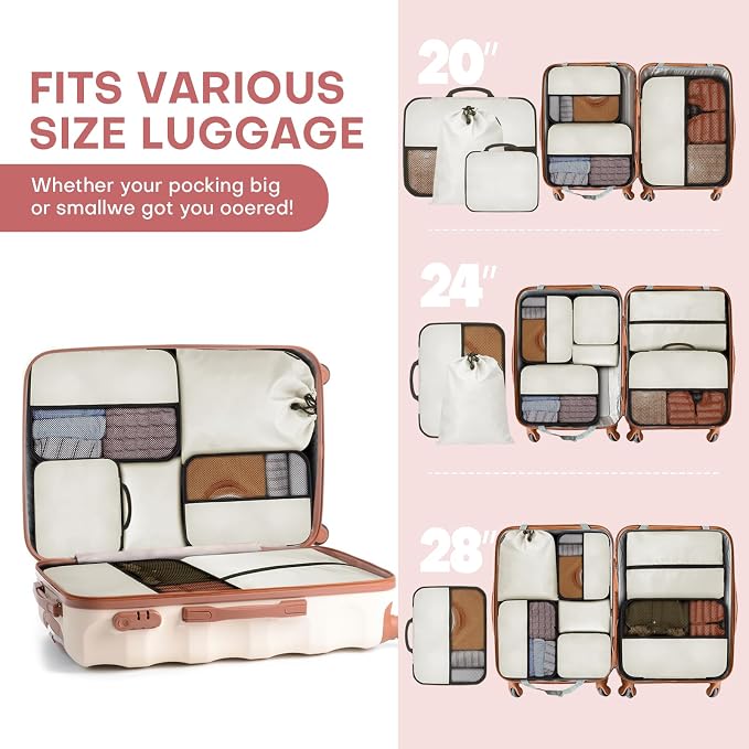 8 PCS Compression Packing Cubes