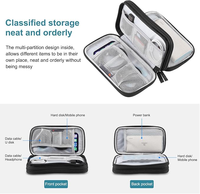 Electronic Accessories Organizer Carry Bag, Travel Cable Organizer Pouch