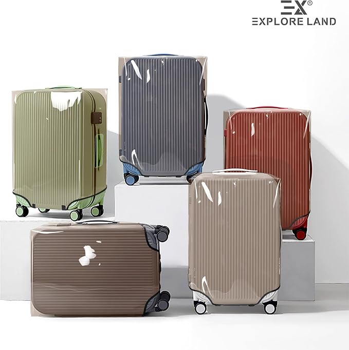 Explore Land Clear Luggage Cover Tough Protector Fits