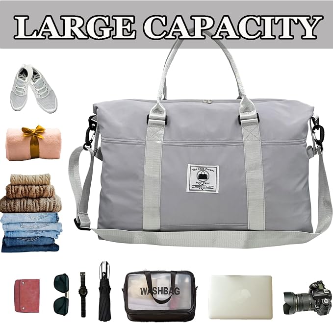 Travel Duffle Bag, Waterproof Sport Tote Gym Bag