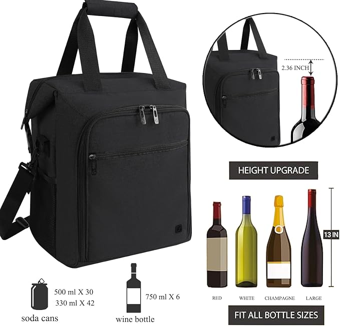 ALLCAMP 6 Bottle Wine Gift Bag