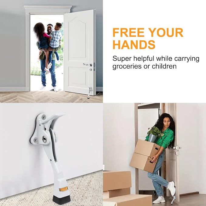 Kick Down Door Stoppers for Bottom of Door, Heavy Duty Kickdown Door Stop