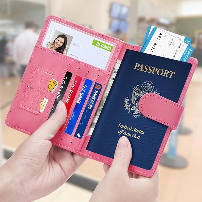 Herain Passport Holder for Travel Cruise Essentials, RFID Passports Book Card