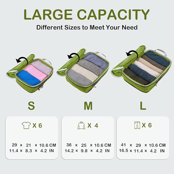 Cipway Compression Packing Cubes, Ultralight Luggage Organizer Bags, Travel