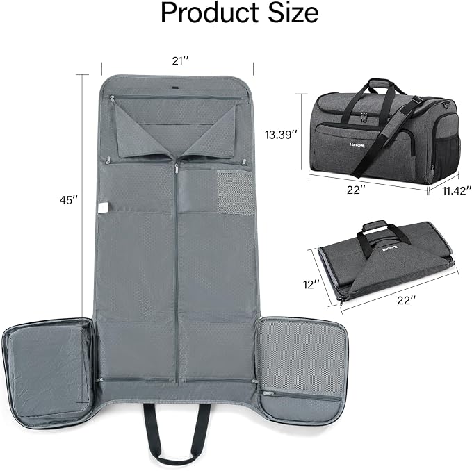 Hanke Carry on Garment Bags for Travel, Convertible Duffle Bag Luggage Bag
