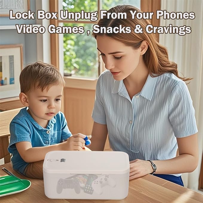 SANIDIKA Lockable Storage Box, Locking Medicine Box, Cell Phone Locked Jail