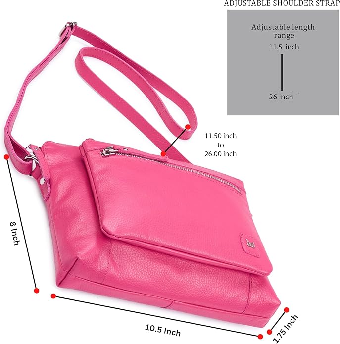Wise Owl Accessories Small Soft Pebbled Real Leather Crossbody Handbags Purses