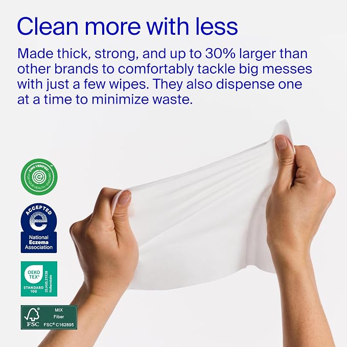 Coterie Baby Wipes for Sensitive Skin, Plant-Based and Plastic-Free Fibers