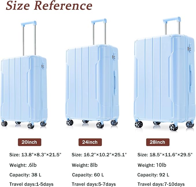 Merax 28 Inch Checked Luggage, Lightweight & Expandable Hardshell ABS Suitcase