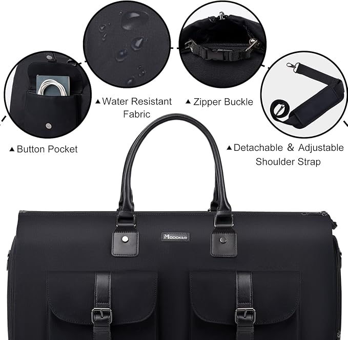Modoker Garment Convertible Weekender Bag, Carry on Canvas Garment Duffle Bag