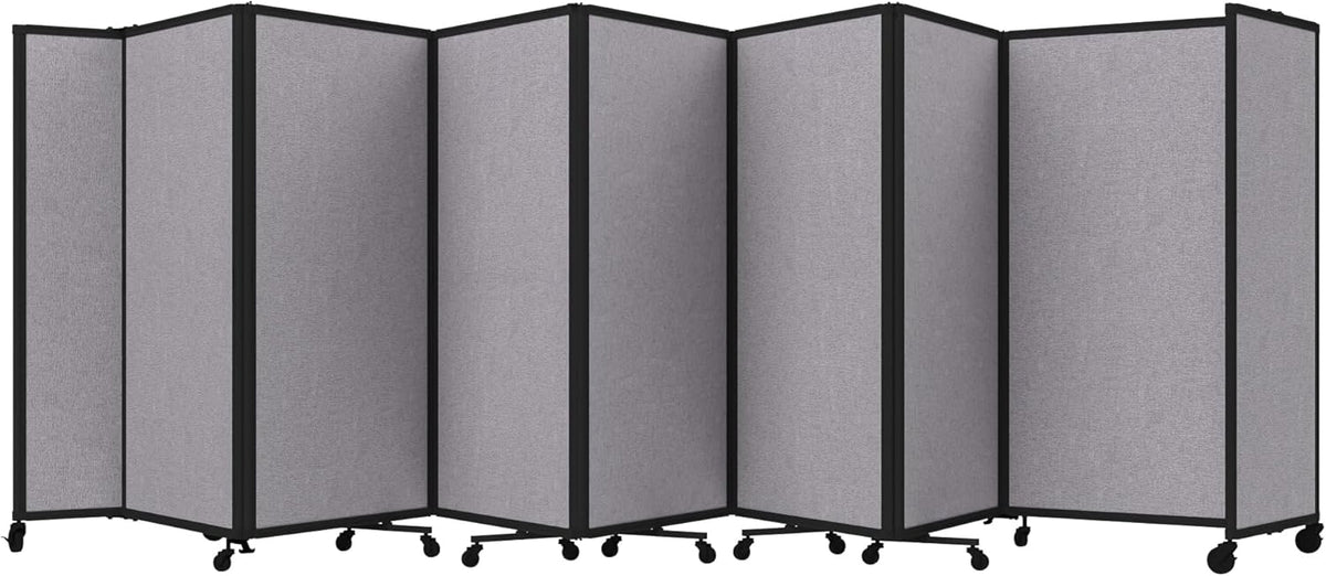 Versare Room Divider 360 Portable Wall Partition | Folding Panels | Large Freestanding Divider | Locking Wheels | Temporary Room Separator
