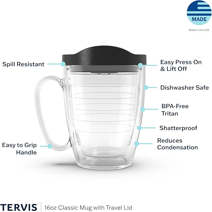Tervis Tropical Animal Collection Made in USA Double Walled Insulated Tumbler Travel Cup Keeps Drinks Cold & Hot, 16oz Mug, Seahorse