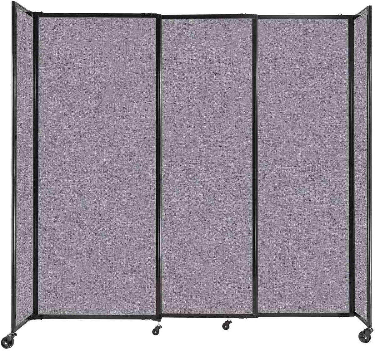 Versare Straightwall Sliding Portable Wall Partition | Freestanding Office Dividers | Locking Wheels | Temporary Room Separator | 7'2'' Wide x 6'10'' Tall Cloud Gray Fabric Panels