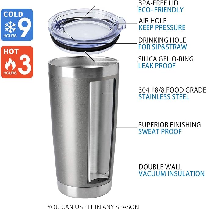 HASLE OUTFITTERS 20oz Tumblers Bulk Stainless Steel Cup