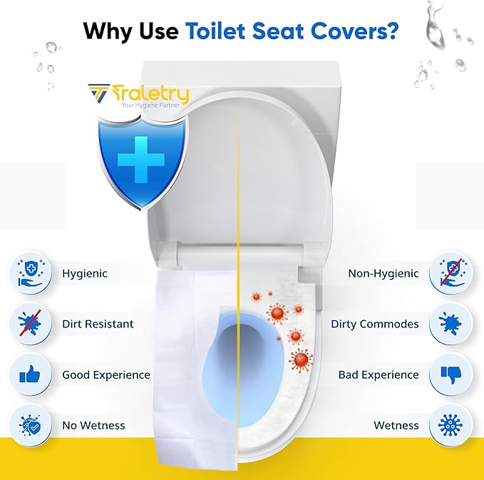 Toilet Seat Covers Disposable Flushable Travel Pack of 50 XL-Disposable Toilet