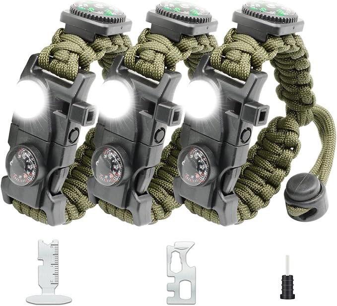 20 in 1 Survival Paracord Bracelet Adjustable Gear Kit