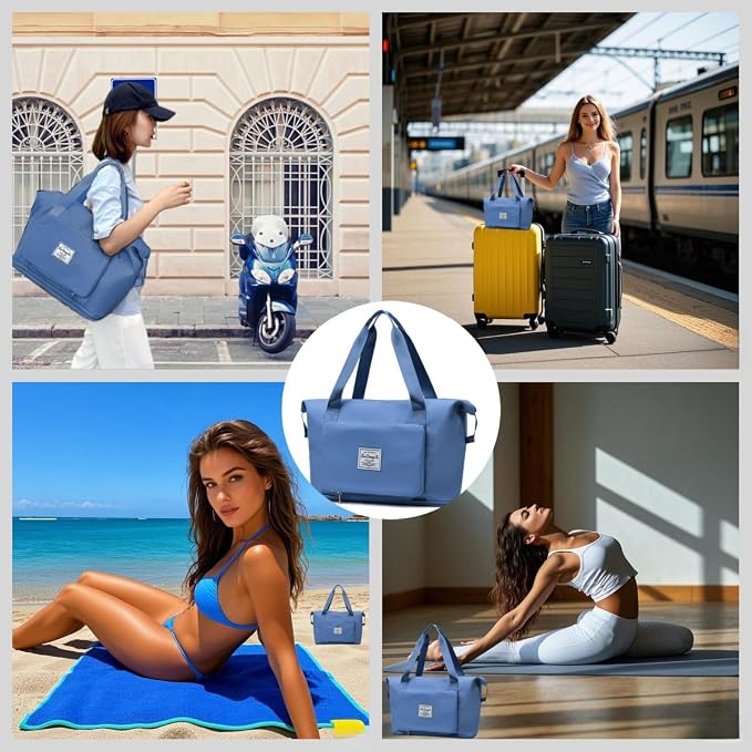 Large Capacity Foldable Travel Bag, Expandable lightweight Carry on Bag