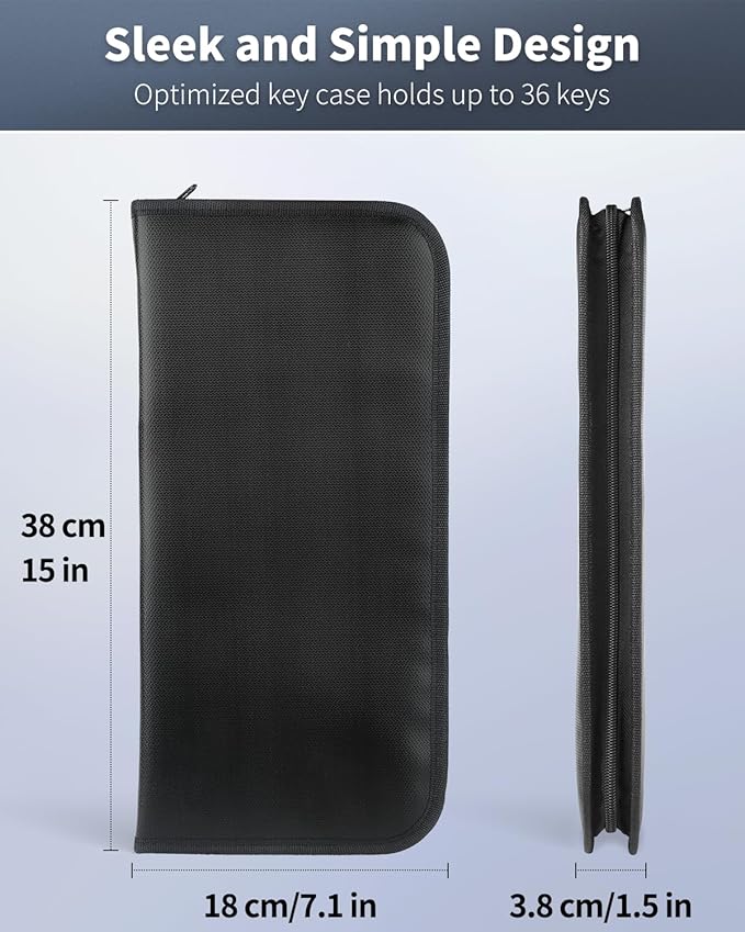 Uniclife Zippered Key Case Organizer Waterproof and Fireproof Key Binder