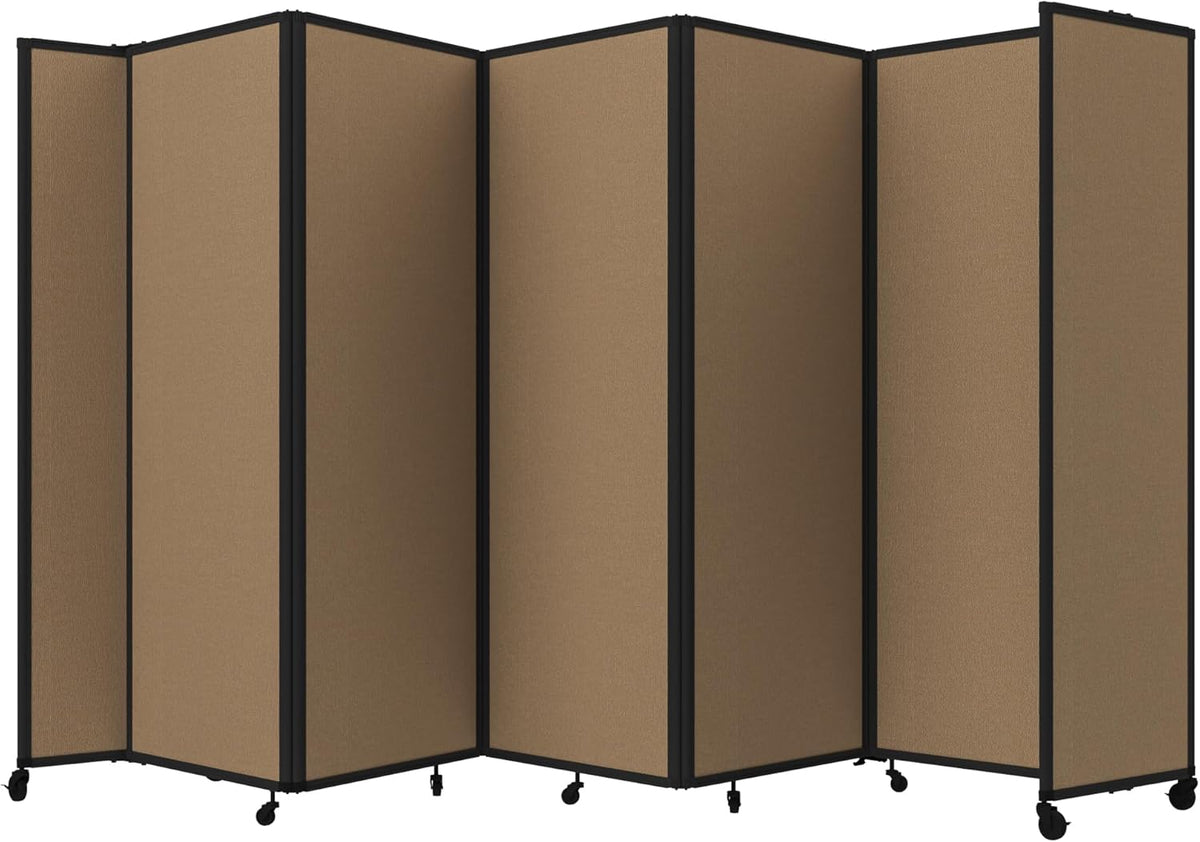 Versare Room Divider 360 Portable Wall Partition | Folding Panels | Large Freestanding Divider | Locking Wheels | Temporary Room Separator