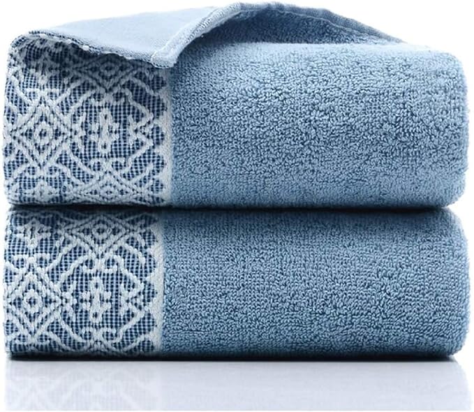 2 Pack Cotton Hand Towels, 100% Cotton Face Towels, Durable Highly Absorbent