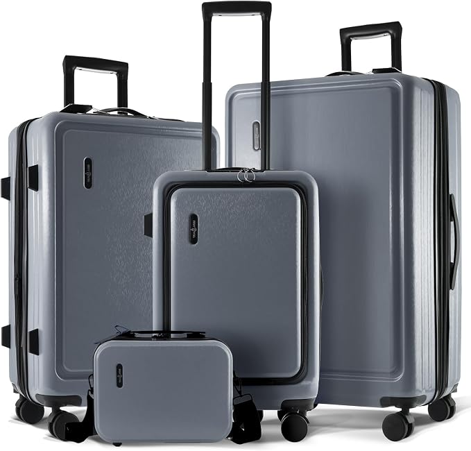 Hard Shell Luggage Sets with Spinner Wheels 4 Piece, Expandable Large Suitcases