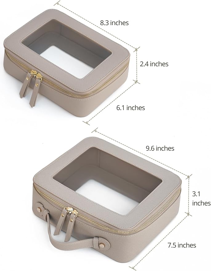 Popvibe Clear Makeup Bag Travel Cosmetic Case Transparent Toiletry Bag