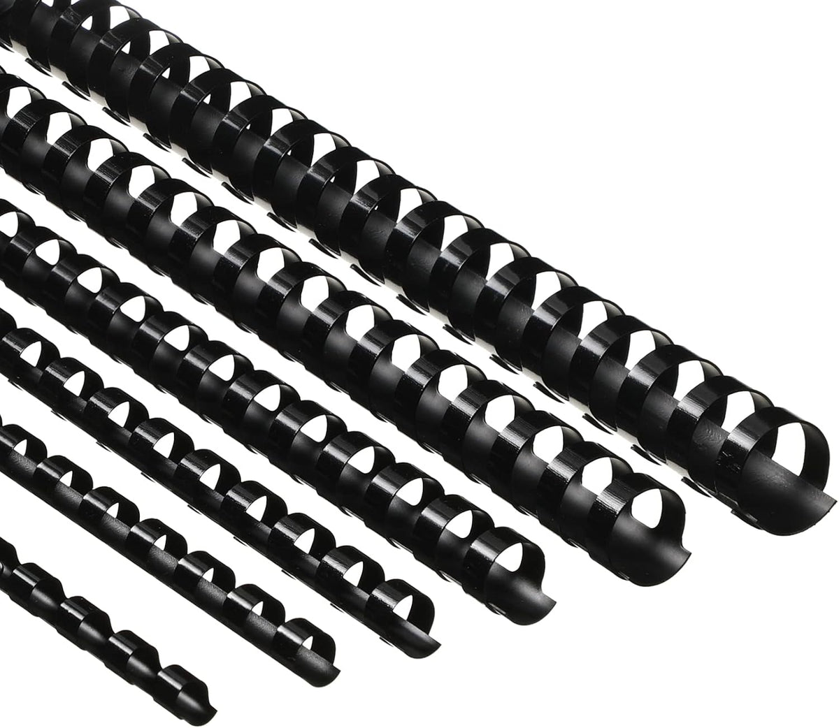 Yunsailing 150 Pack Plastic Binding Combs Plastic Binder Comb Ring 19 Ring Binding Spines Letter Size Spiral coils for Notebook Calendar(1/4 5/16 3/8 1/2 5/8 3/4 in,Black)