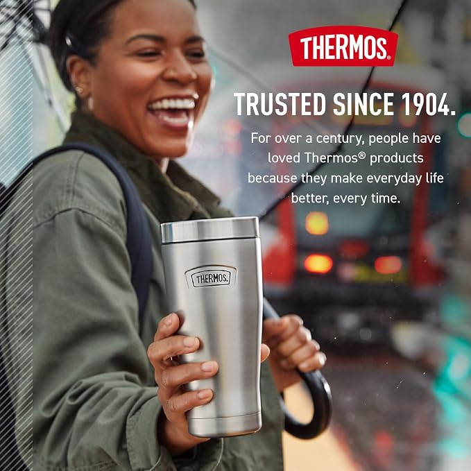THERMOS ICON SERIES, Stainless Steel Tumbler, Matte Stainless Steel, 16 oz