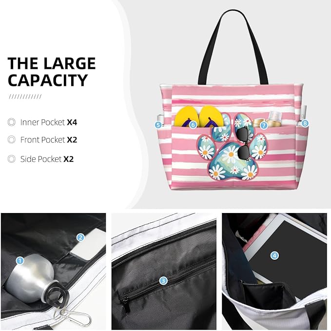 Beach Bag for Women Beach Tote Bag Waterproof Sandproof Large Bags
