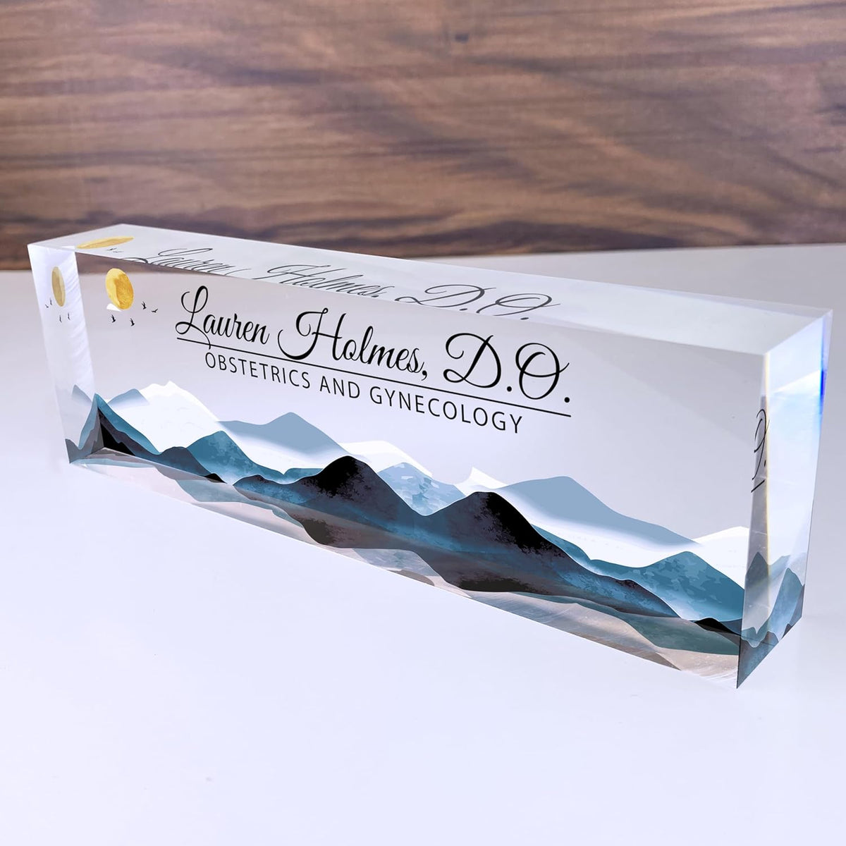Personalized Acrylic Desk Plaque, Customizable Acrylic Name Plate Block, Executive Desk Name Sign, Social Worker Name Sign