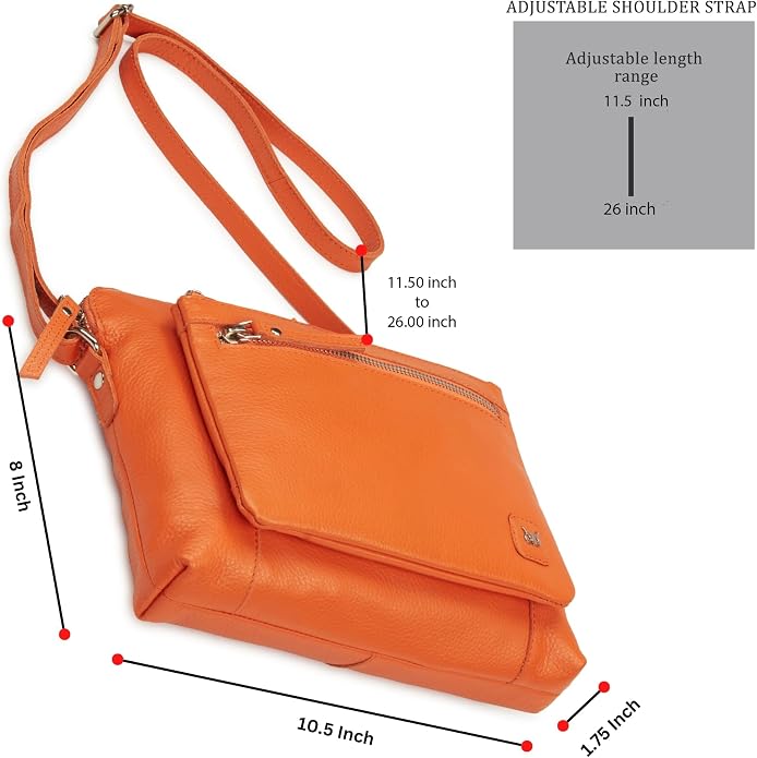 Wise Owl Accessories Small Soft Pebbled Real Leather Crossbody Handbags Purses