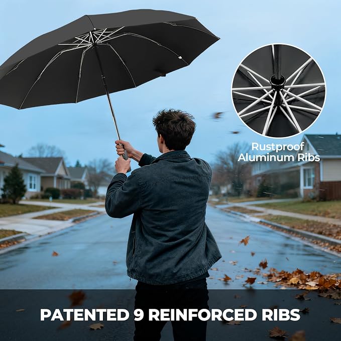 LLanxiry Compact Travel Umbrella, Mini Windproof Umbrellas