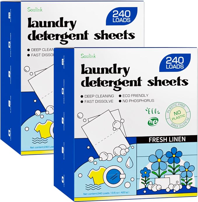 Soulink Laundry Detergent Sheets, 480 Loads