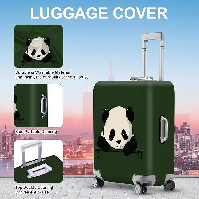 ANNA QUEEN Panda Luggage Cover, Cute Panda Design Suitcase Protector,