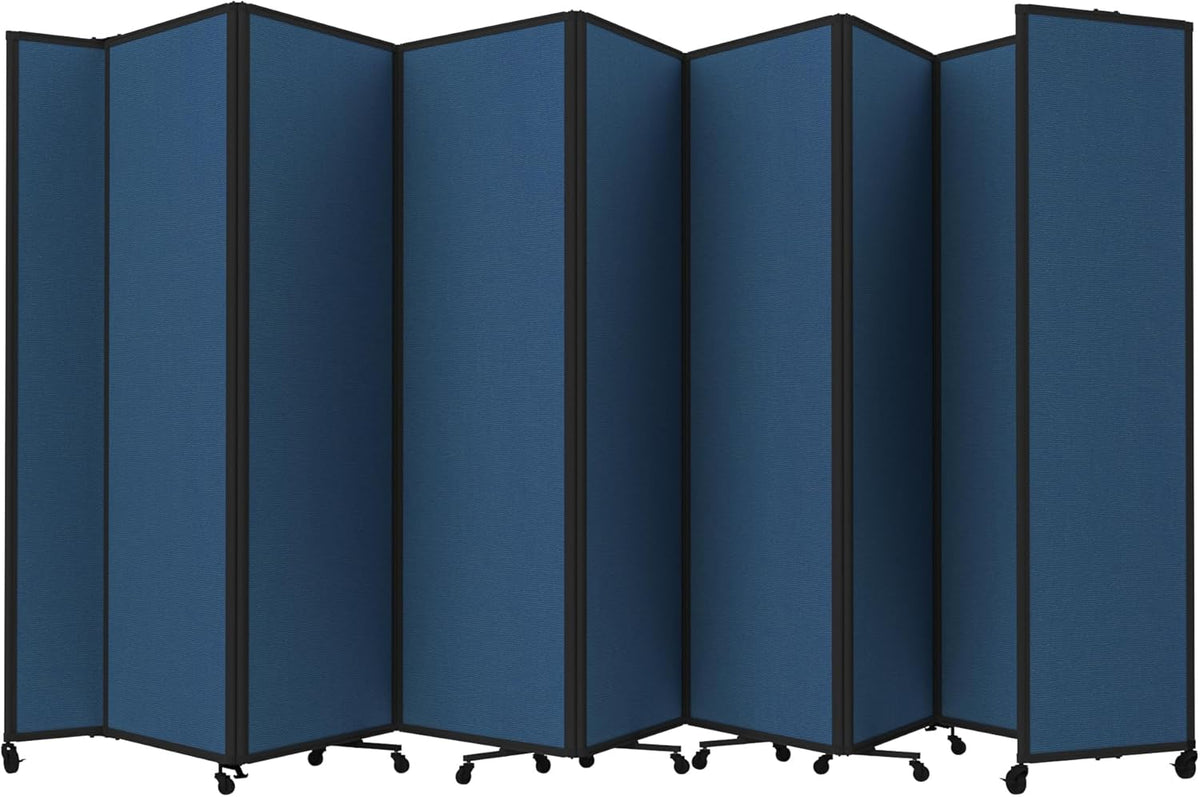 Versare Room Divider 360 Portable Wall Partition | Folding Panels | Large Freestanding Divider | Locking Wheels | Temporary Room Separator