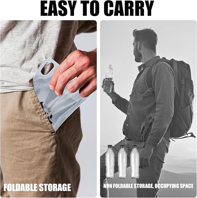 5-Pack 1L Hiking Collapsible Water Bottles