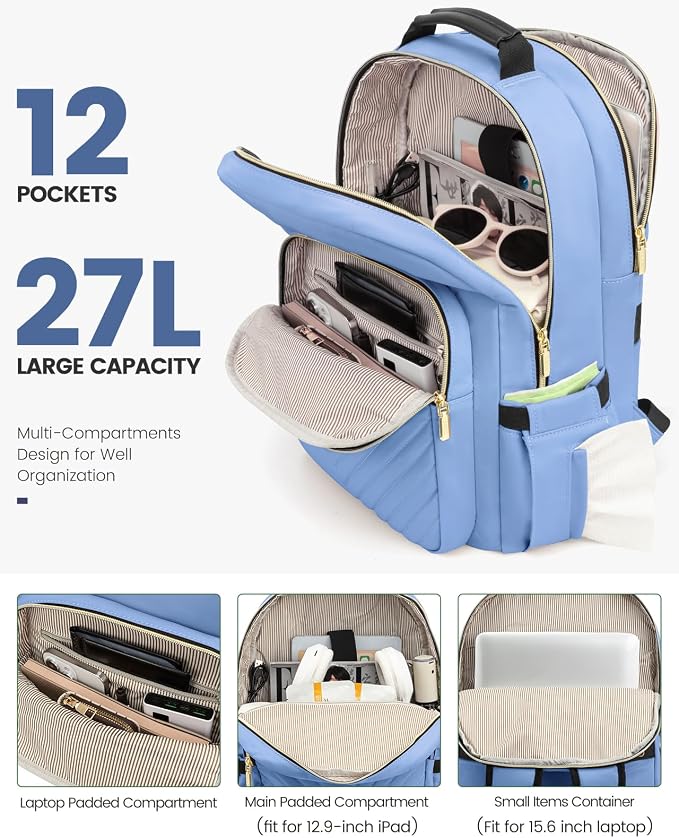 LOVEVOOK Laptop Backpack Purse for Women, Work Business Travel Computer Bags